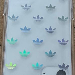 Adidas New Clear iridescent Trefoil print Molded iPhone Case 11 Pro